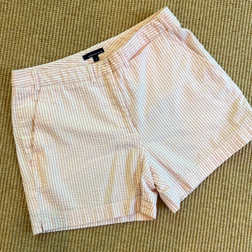 Pink & White Sear Sucker Shorts Tailor New York